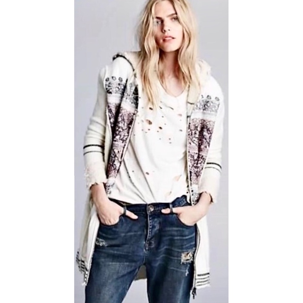 FREE PEOPLE Rare Alpine Escape Hooded Sweater Coat